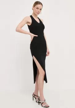 Marella rochie culoarea negru, midi, mulata imagine