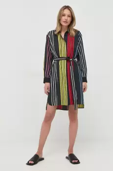 Marella rochie culoarea negru, mini, drept imagine