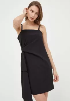 Marella rochie culoarea negru, mini, drept imagine