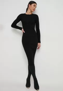 Marella rochie culoarea negru, mini, mulata imagine