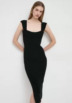 Marella rochie culoarea negru, mini, mulata imagine
