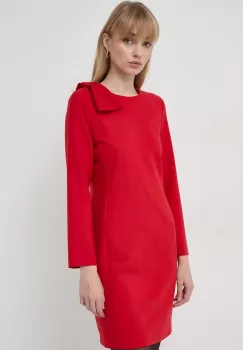 Marella rochie din amestec de lana culoarea rosu, mini, drept imagine