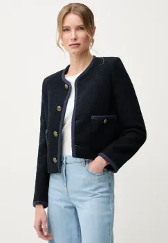 Marella sacou AFONA culoarea albastru marin, desfacut, neted, 2513041054200 imagine