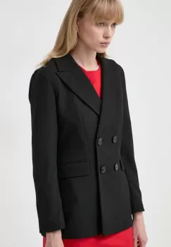 Marella sacou culoarea negru, cu doua randuri de nasturi, neted imagine