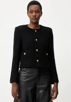 Marella sacou din lana culoarea negru, un singur rand de nasturi, uni, 2523046114200 imagine
