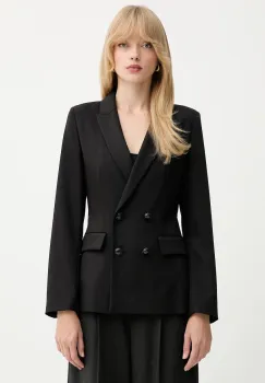 Marella sacou Emme by Marella culoarea negru, cu doua randuri de nasturi, uni, 2525046161200 imagine