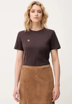 Marella tricou din bumbac culoarea maro, 2523976084200 imagine