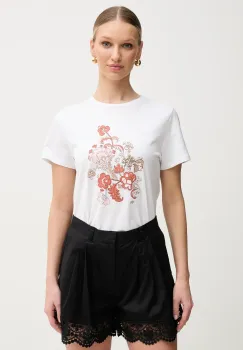 Marella tricou din bumbac Emme by Marella femei, culoarea alb, 2515971071200 imagine