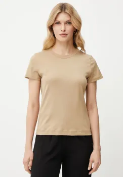 Marella tricou din bumbac LANGUE femei, culoarea bej, 2513971025200 imagine