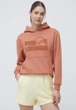 Marmot bluza trening Coastal culoarea portocaliu, cu gluga, cu imprimeu imagine