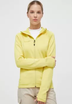 Marmot hanorac Olden Polartec culoarea galben, cu gluga, neted imagine