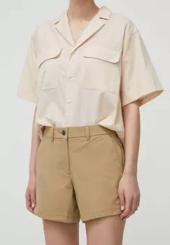 Marmot pantaloni scurti outdoor Arch Rock culoarea bej, neted, medium waist imagine