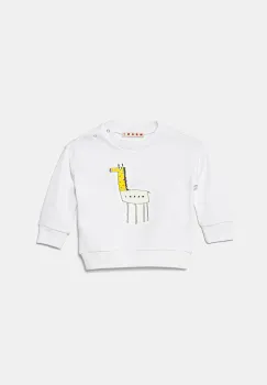 Marni hanorac de bumbac pentru bebelusi MS304B SWEAT-SHIRT culoarea alb, cu imprimeu, M01405 imagine