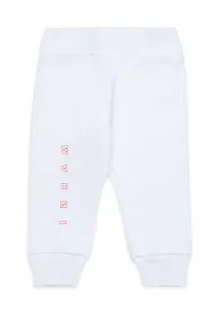 Marni pantaloni de trening din bumbac pentru bebelusi MP192B TROUSERS culoarea alb, cu imprimeu, M01436 imagine
