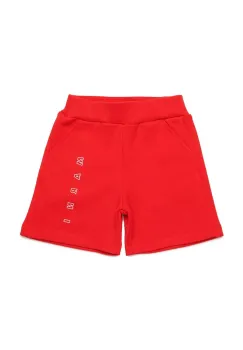 Marni pantaloni scurti din bumbac pentru bebelusi MP193B SHORTS culoarea rosu, cu imprimeu, M01403 imagine