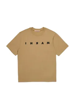 Marni tricou din bumbac MT135U T-SHIRT culoarea bej, cu imprimeu, M002MV imagine
