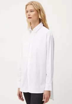 MAX&Co. camasa din bumbac femei, culoarea alb, cu guler clasic, relaxed, 2428116024200 imagine
