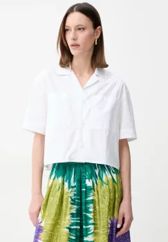 MAX&Co. camasa din bumbac femei, culoarea alb, cu guler clasic, relaxed, 2516111014200 imagine