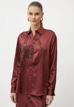 MAX&Co. camasa femei, culoarea rosu, cu guler clasic, relaxed, 2426116024200 imagine