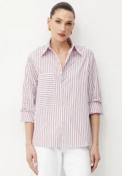 MAX&Co. camasa femei, culoarea roz, cu guler clasic, relaxed, 2516111024200 imagine