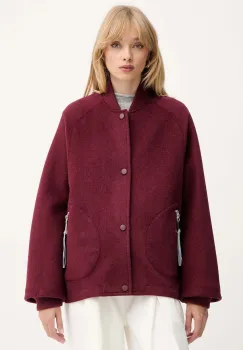 MAX&Co. geaca de lana culoarea bordo, de tranzitie, oversize, 2526086013200 imagine