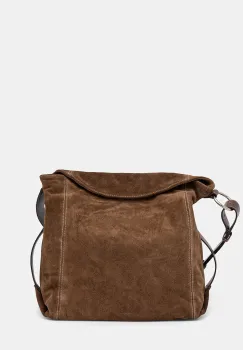 MAX&Co. geanta de mana din piele intoarsa culoarea maro, 2526516066200 imagine