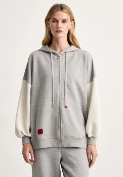 Max&Co.  hanorac cu fermoar si gluga pentru femei din bumbac EDITTI imagine