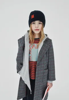MAX&Co. hanorac de bumbac pentru copii MAXS13F SWEAT-SHIRT culoarea gri, cu imprimeu, MX0186 imagine