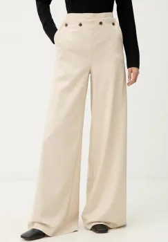MAX&Co. pantaloni culoarea bej, lat, high waist, 2526136124200 imagine