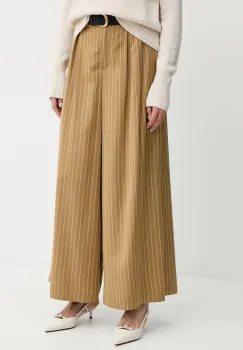 MAX&Co. pantaloni culoarea verde, lat, high waist, 2526136071200 imagine