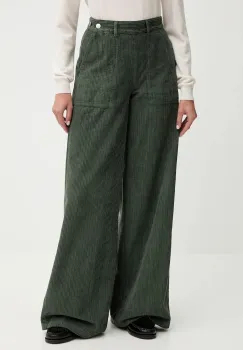 MAX&Co. pantaloni de bumbac lat, high waist, 2526136014200 imagine