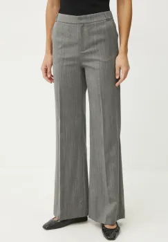 MAX&Co. pantaloni de lana femei, culoarea gri, lat, high waist, 2516131032200 imagine