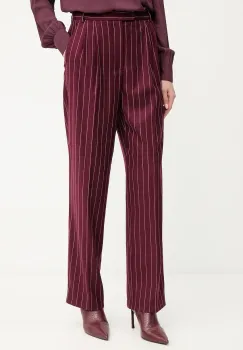 MAX&Co. pantaloni din lana culoarea bordo, mulata, high waist, 2528136022200 imagine