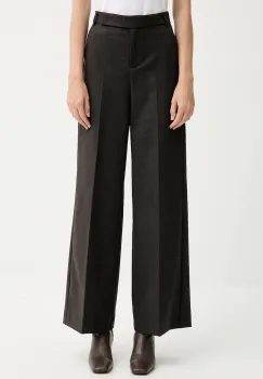 MAX&Co. pantaloni din lana culoarea maro, lat, high waist, 2526136022200 imagine