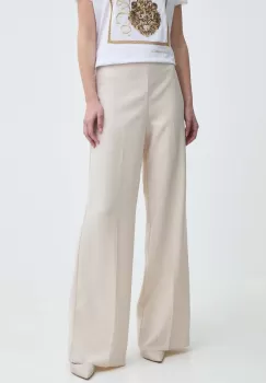 MAX&Co. pantaloni femei, culoarea bej, drept, high waist, 2418131034200 2418130000000 imagine
