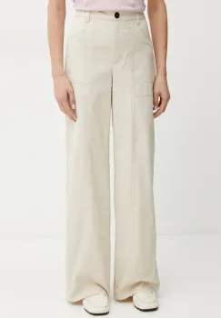 MAX&Co. pantaloni femei, culoarea bej, drept, high waist, 2516131054200 imagine