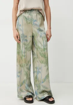 MAX&Co. pantaloni femei, culoarea bej, lat, high waist, 2516131033200 imagine
