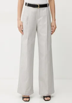 MAX&Co. pantaloni femei, culoarea gri, drept, high waist, 2516131064200 imagine