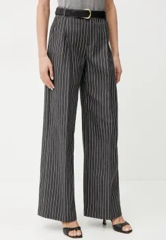 MAX&Co. pantaloni femei, culoarea gri, drept, high waist, 2516131064200 imagine