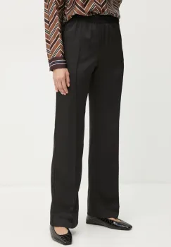 MAX&Co. pantaloni femei, culoarea negru, drept, high waist, 2426136043200 imagine