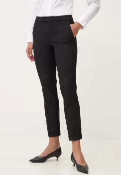MAX&Co. pantaloni femei, culoarea negru, drept, medium waist, 2428136014200 imagine