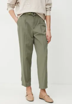 MAX&Co. pantaloni femei, culoarea verde, fason tigareta, high waist, 2516131043200 imagine