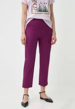 MAX&Co. pantaloni femei, culoarea violet, fason tigareta, high waist, 2416131054200 2416130000000 imagine