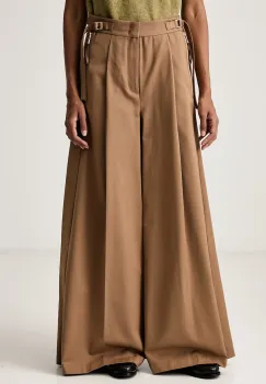Max&Co.  pantaloni palazzo pentru femei din bumbac TALLERO imagine