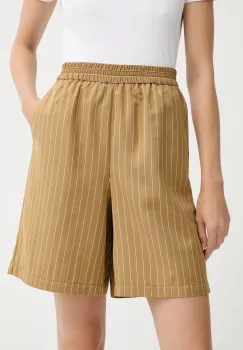 MAX&Co. pantaloni scurti culoarea maro, cu model, high waist, 2526146051200 imagine