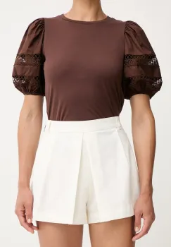 Max&Co. pantaloni scurti pentru femei, din bumbac cu elastan MCOMAESTRO imagine