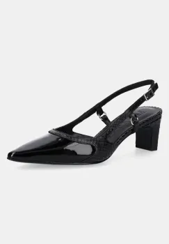 MAX&Co. pantofi de piele culoarea negru, cu toc drept, cu toc deschis imagine
