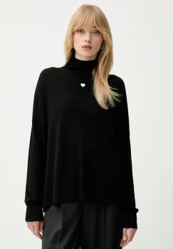 MAX&Co. pulover de lana culoarea negru, light, cu guler, 2528366024200 imagine