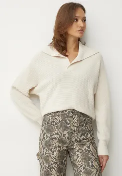 MAX&Co. pulover de lana femei, culoarea bej, 2516361021200 imagine