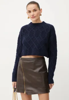 MAX&Co. pulover de lana femei, culoarea bleumarin, 2426366104200 imagine